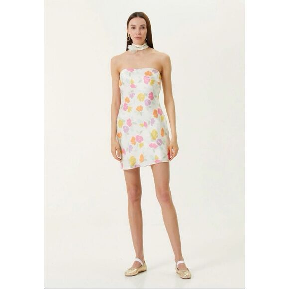 New For Love & Lemons Hazel Mini Dress Size L - Picture 3 of 10